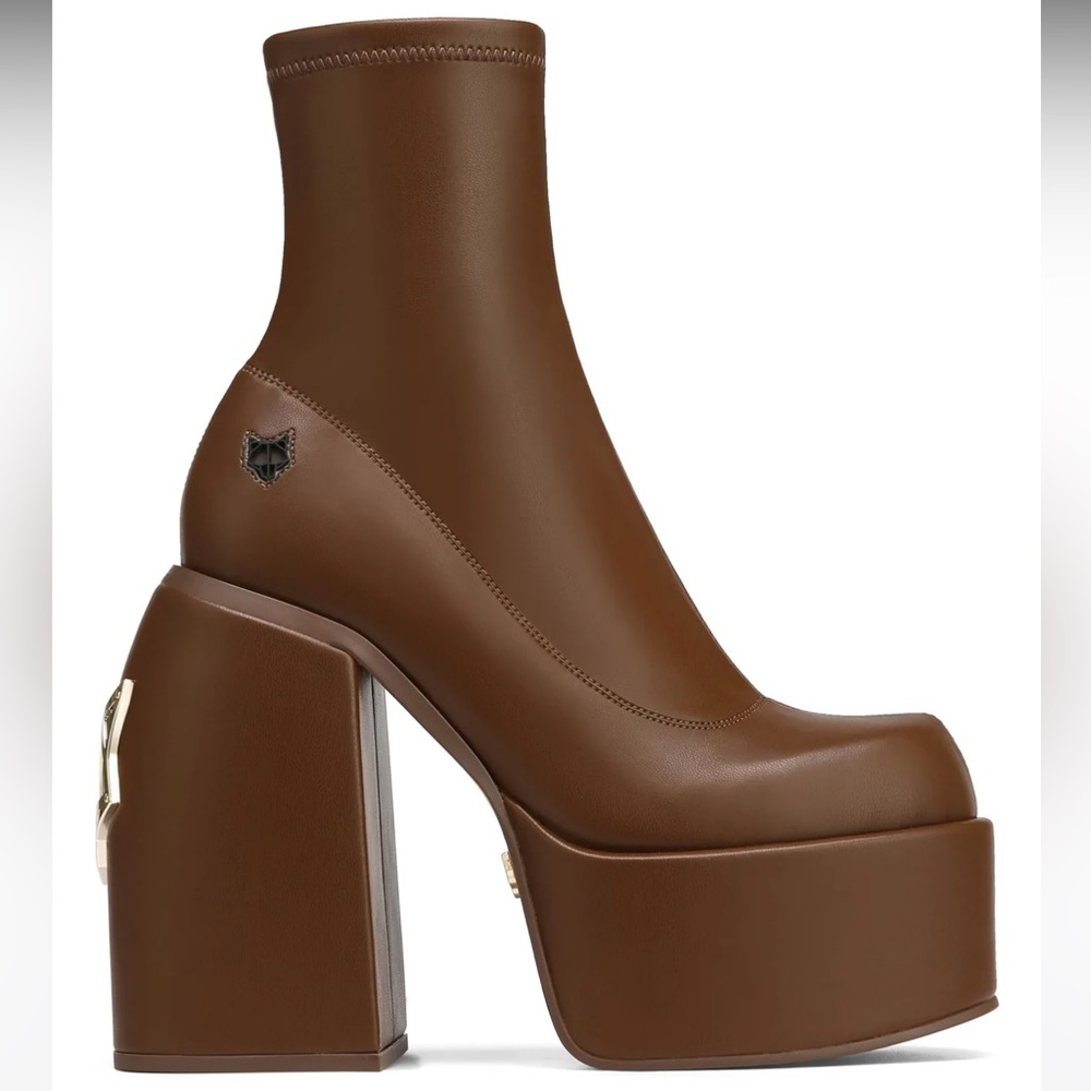 Naked Wolfe Sugar Brown Stretch ankle boots